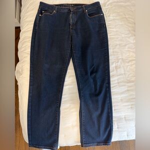 Tahari Dark Blue Straight Leg Jeans